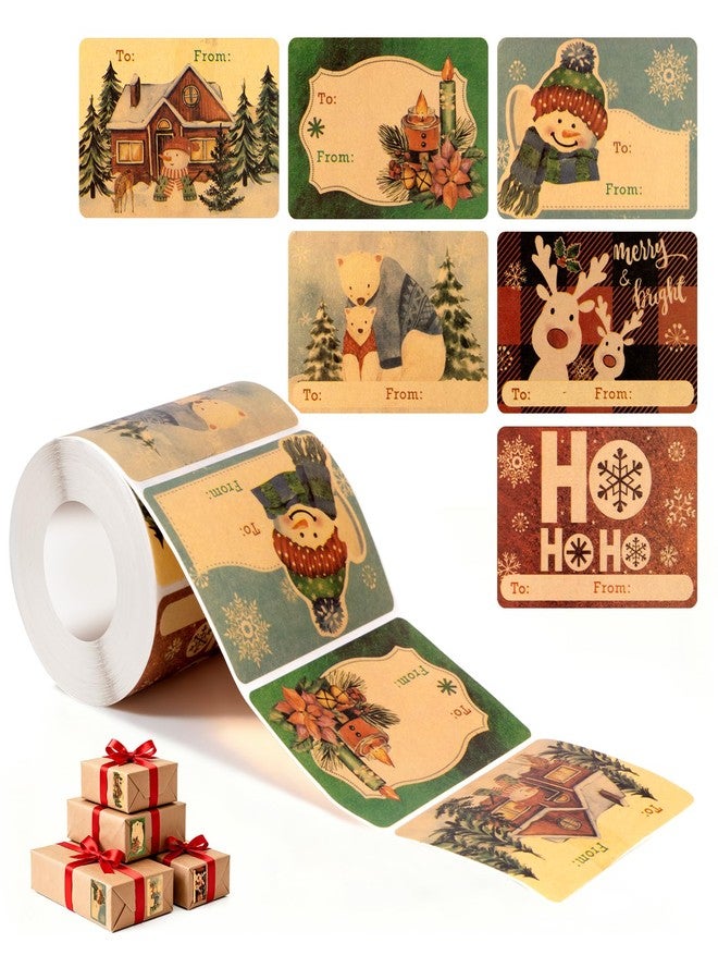Sokfone 250pcs Christmas Gift Tags Self-Adhesive - 2"x3" Festive Paper Gift Name Tags for Presents and Bags, Holiday Gift Tags - Image 1
